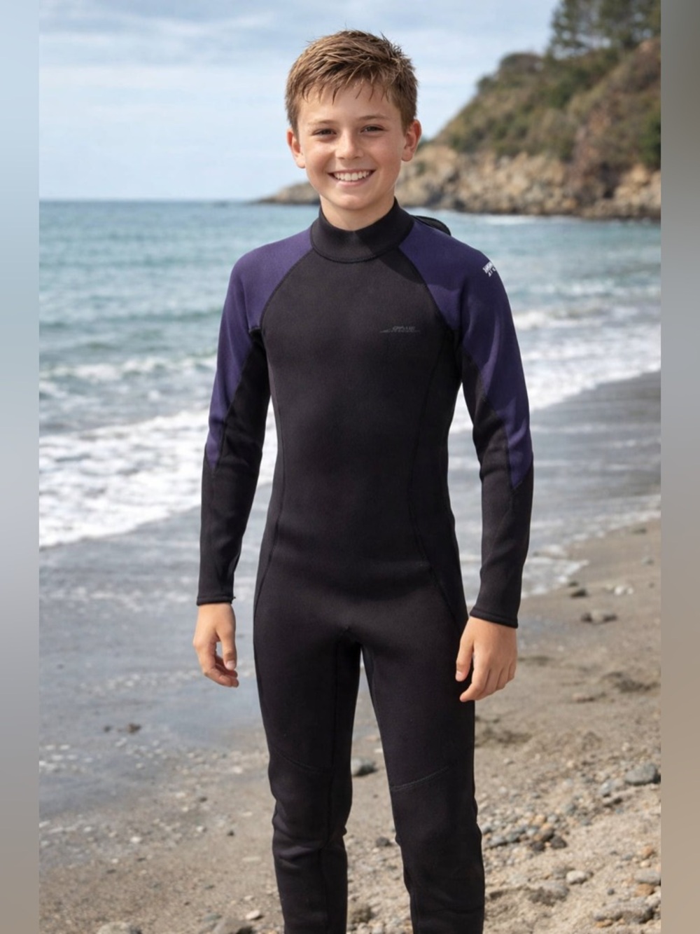 Dark Lightning 3/2mm Kids Wetsuit for Boys and Girls, Neoprene Thermal